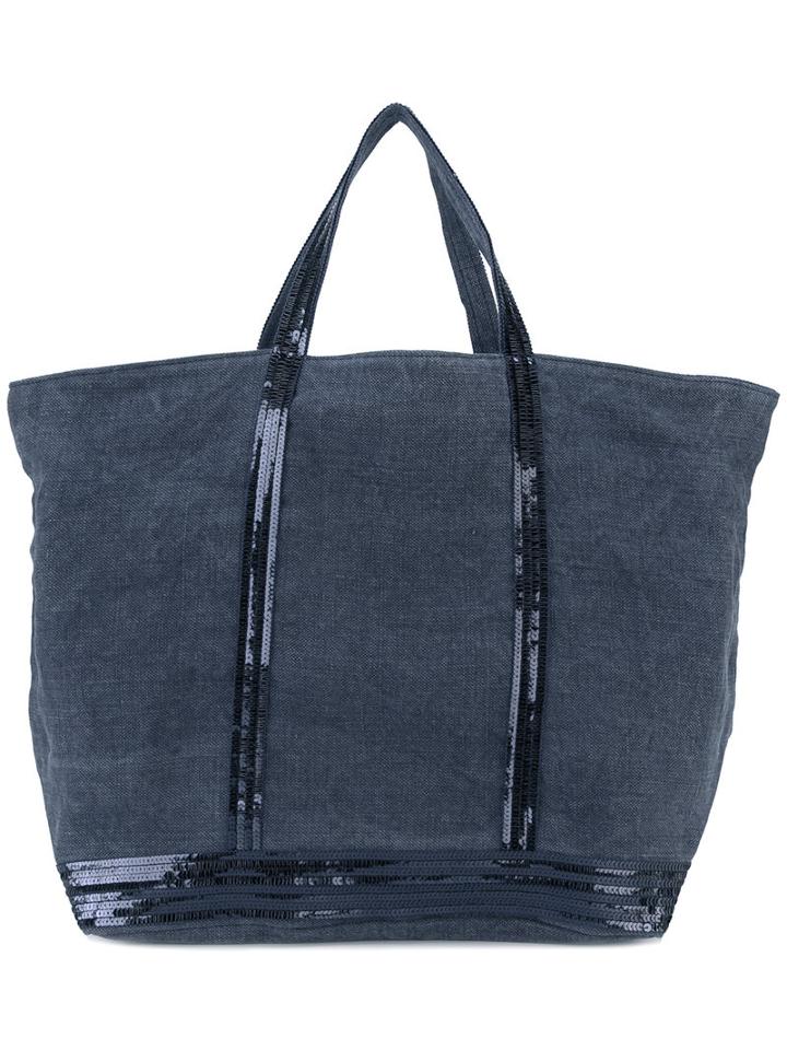 Vanessa Bruno - Sequin Trim Tote Bag - Women - Cotton - One Size, Blue, Cotton