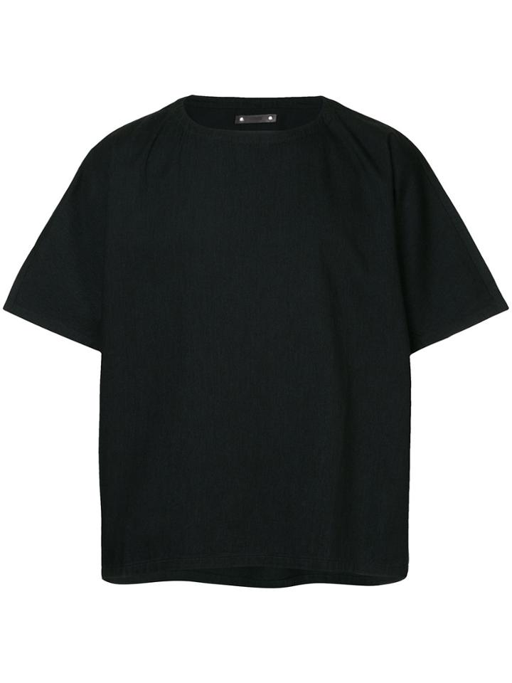 Clane Homme Oversize Collarless Shirt - Black