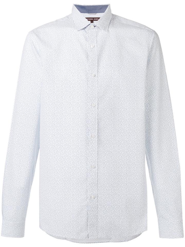 Michael Kors Printed Shirt, Men's, Size: Large, White, Cotton