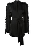 Ellery Ruffled Belted Shirt - Black