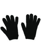 Prada Intarsia Knit Gloves - Black