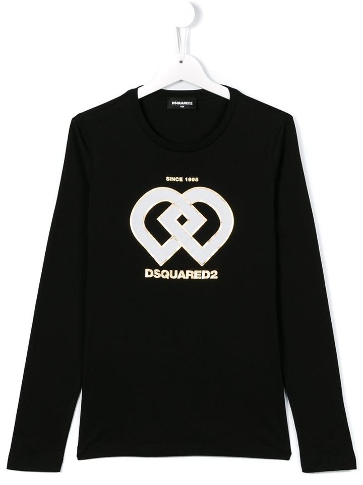 Dsquared2 Kids Logo Print T-shirt, Boy's, Size: 14 Yrs, Black