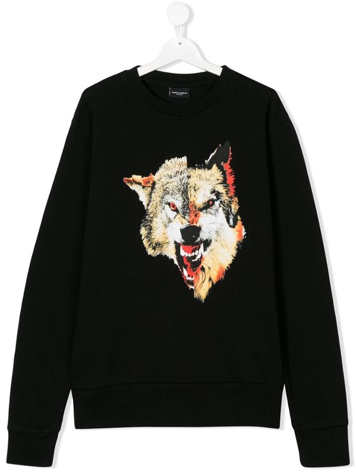 Marcelo Burlon County Of Milan Kids Teen Wolf Print Sweatshirt - Black