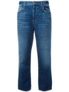 J Brand Straight Leg Cropped Jeans, Women's, Size: 26, Blue, Cotton