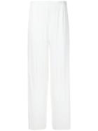 Helmut Lang Pleated Palazzo Trousers, Women's, Size: Xs, White, Polyester