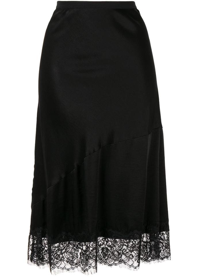 Gold Hawk Lace Detail Skirt - Black