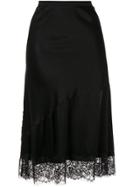 Gold Hawk Lace Detail Skirt - Black