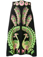 Yuliya Magdych Peacock Embroidered Dress - Black