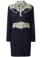 Coach Floral Print Detailing Dress, Women's, Size: 2, Black, Silk/cupro/polyester