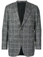 Kiton Check Flecked Blazer Jacket - Grey