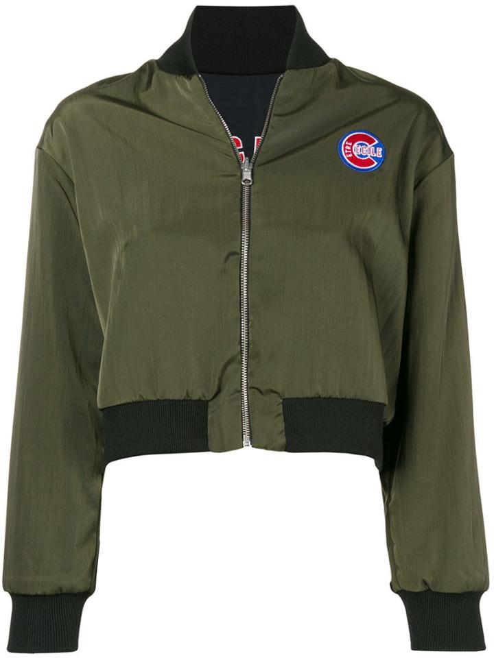Être Cécile Cubs Reversible Bomber Jacket - Green