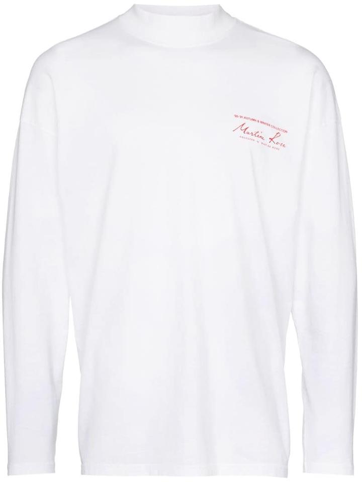 Martine Rose Logo Print Long-sleeve T-shirt - White