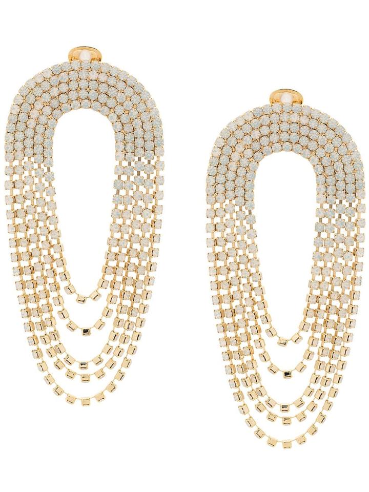 Silvia Gnecchi Multi Crystal Oversized Earrings - Yellow