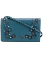 Coach - Fold Over Cross Body Bag - Women - Leather/metal - One Size, Blue, Leather/metal