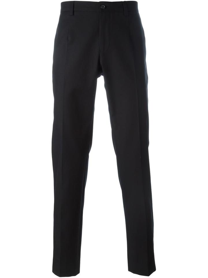 Dolce & Gabbana Classic Chinos, Men's, Size: 46, Black, Cotton/viscose