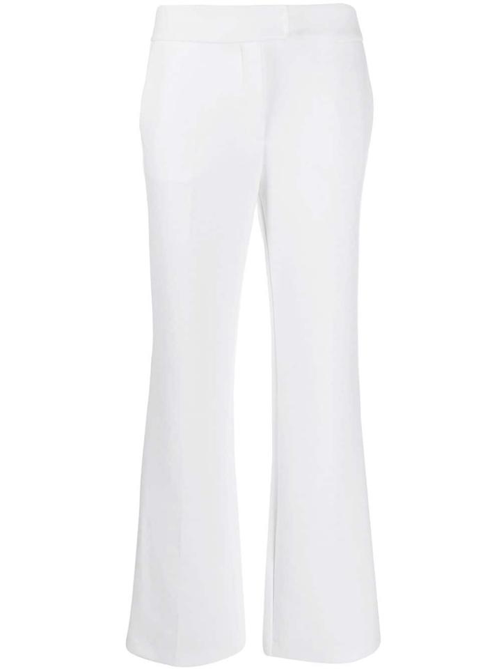 Genny Mid-rise Flared Trousers - White