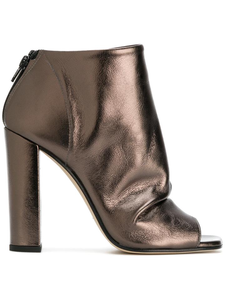 Marc Ellis Metallic Open-toe Boots - Brown
