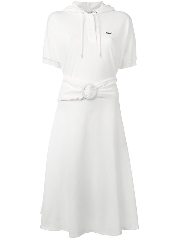 Lacoste - Hooded Piqué Dress - Women - Cotton - 36, White, Cotton