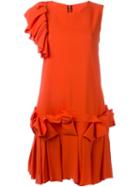 Gianluca Capannolo Ruffle Detail Mini Dress, Women's, Size: 44, Yellow/orange, Spandex/elastane/viscose