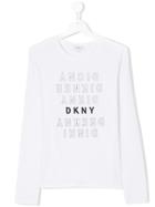Dkny Kids Logo Print Long Sleeve T-shirt - White