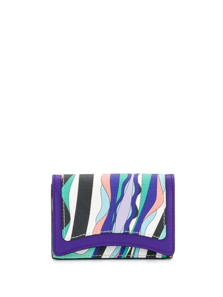 Emilio Pucci Burle Print Foldover Cardholder - Blue