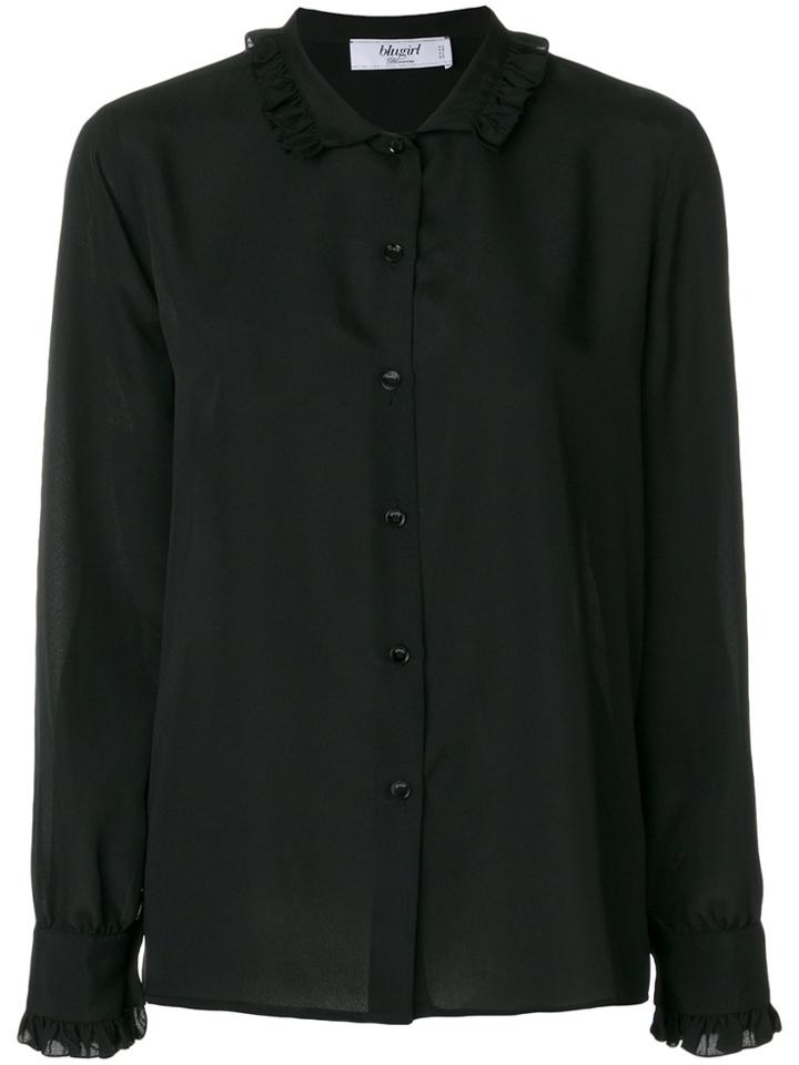 Blugirl Ruched Collar Shirt - Black