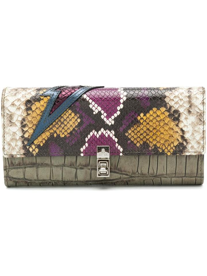 Vivienne Westwood Snake Print Long Wallet - Green