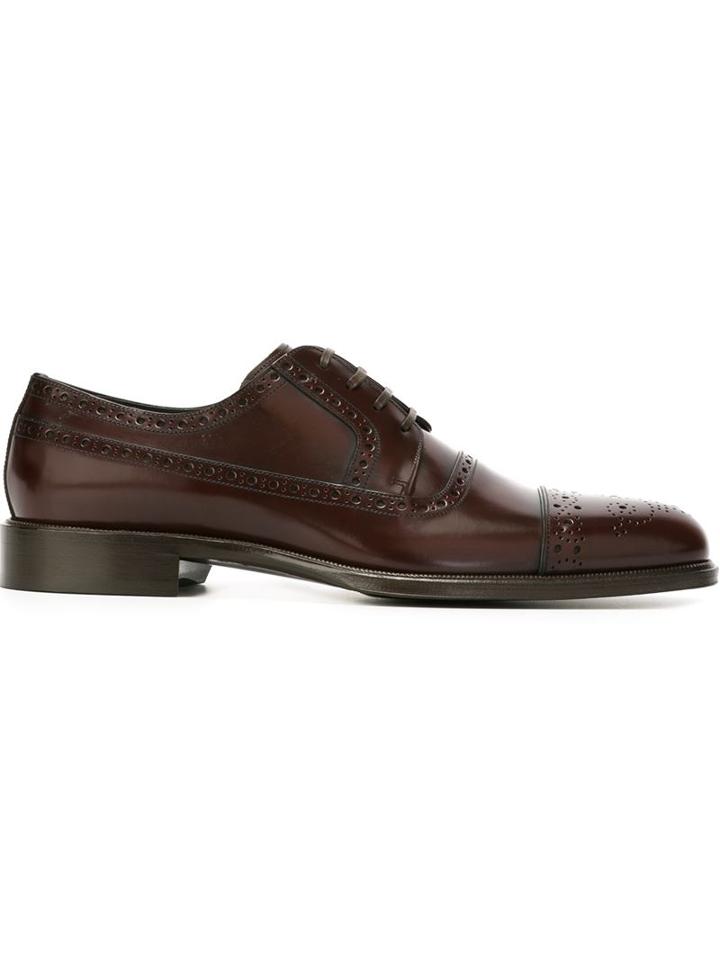 Dolce & Gabbana Classic Brogues, Men's, Size: 44, Red, Leather/calf Leather/rubber