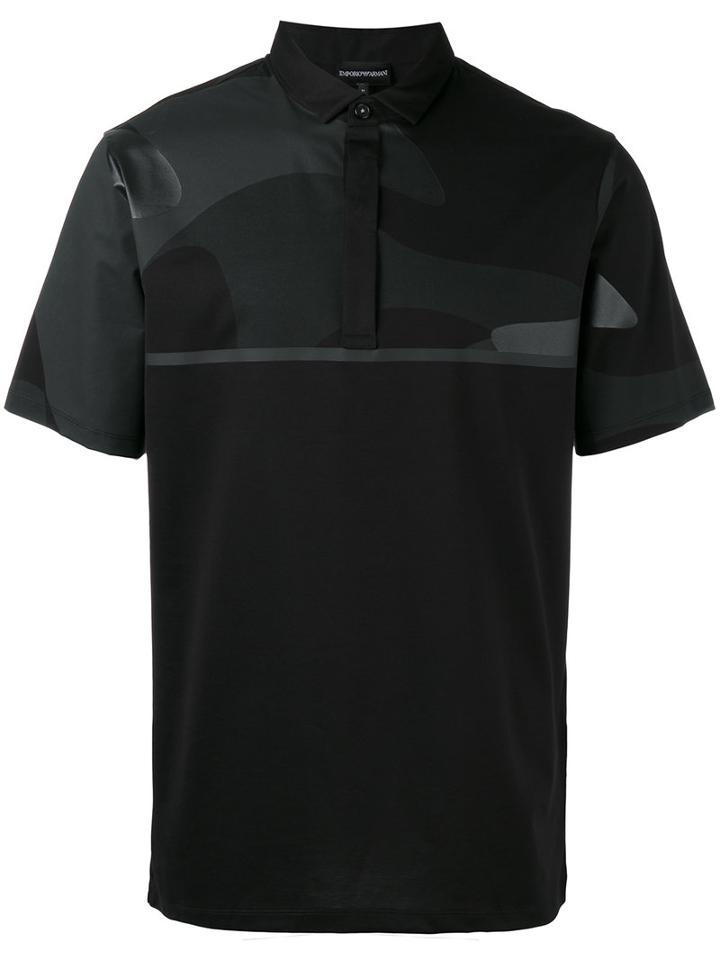 Emporio Armani Contrast Polo Shirt, Men's, Size: Xxl, Black, Cotton