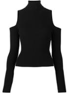 A.l.c. Cold Shoulder Jumper, Women's, Size: Large, Black, Viscose Crepe/polyester