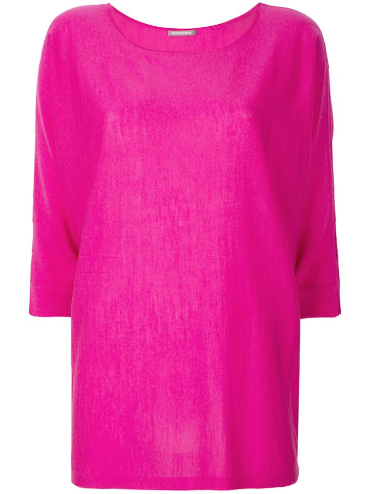 Hemisphere Cropped Sleeves T-shirt - Pink & Purple