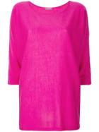 Hemisphere Cropped Sleeves T-shirt - Pink & Purple