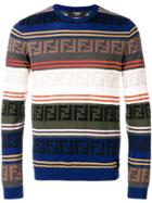 Fendi Logo Stripe Sweater - Blue