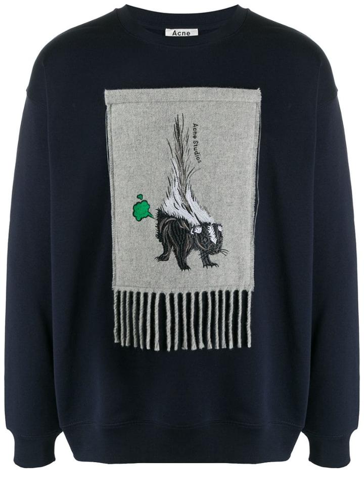 Acne Studios Animal Embroidered Patch Sweatshirt - Blue
