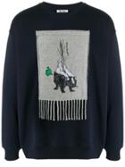 Acne Studios Animal Embroidered Patch Sweatshirt - Blue