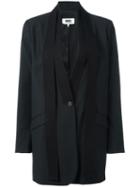 Mm6 Maison Margiela Layered Single Button Coat, Women's, Size: 40, Black, Wool/viscose