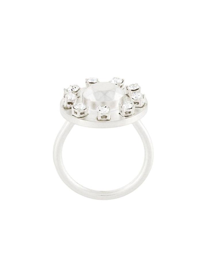 Maison Margiela Crystal Embellished Ring, Women's, Size: Small, Metallic