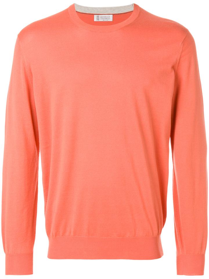 Brunello Cucinelli Contrast Trim Jumper - Yellow & Orange