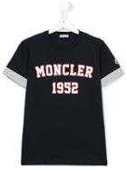 Moncler Kids Logo Print T-shirt, Boy's, Size: 14 Yrs, Blue