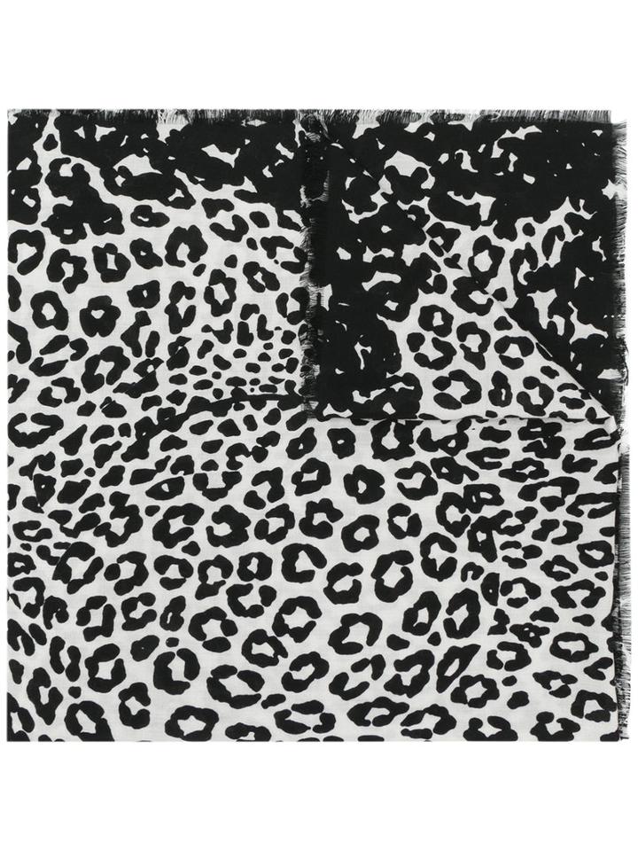 Marc Jacobs - Leopard Print Shawl - Women - Viscose/wool - One Size, Black, Viscose/wool