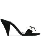 Saint Laurent Pointed Toe Bow Sandals - Black