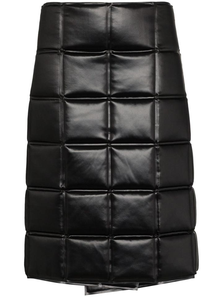 Bottega Veneta Quilted Wrap Midi Skirt - Black