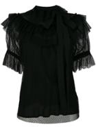 Antonio Marras Shortsleeved Tulle Blouse - Black
