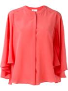 Capucci Ruffle Sleeve Shirt, Women's, Size: 44, Pink/purple, Silk