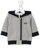 Boss Kids - Logo Stripe Hoodie - Kids - Cotton/spandex/elastane - 6 Mth, Grey