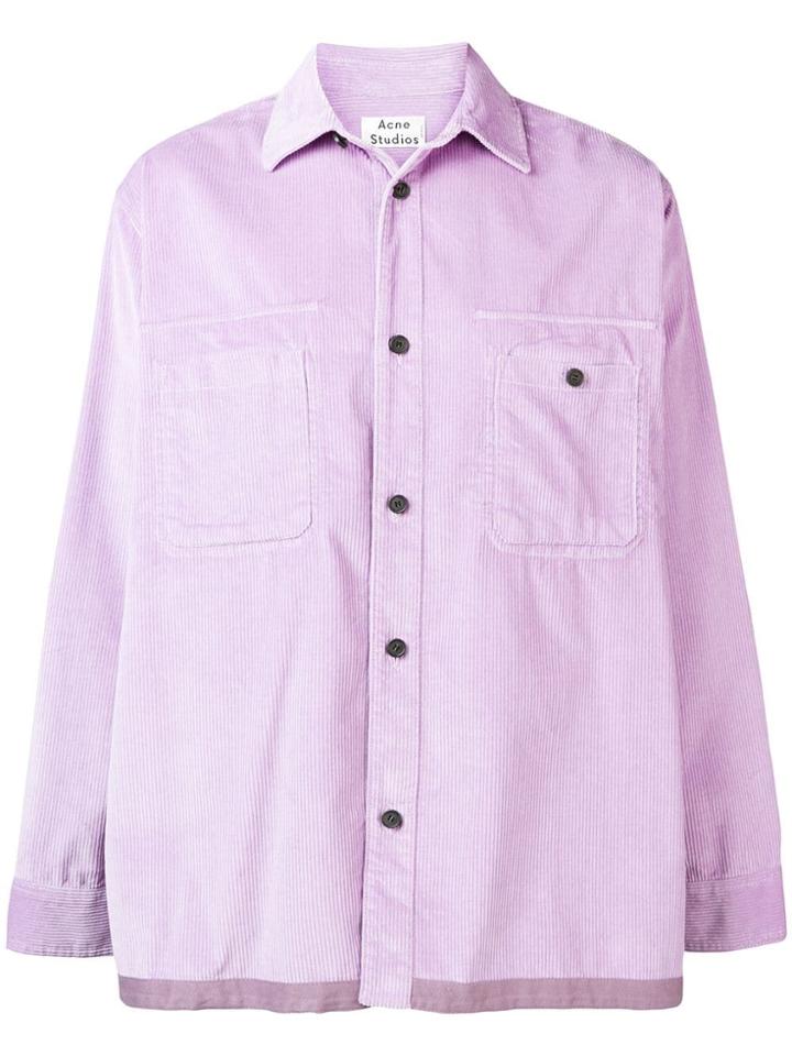Acne Studios Loose Fit Corduroy Shirt - Purple