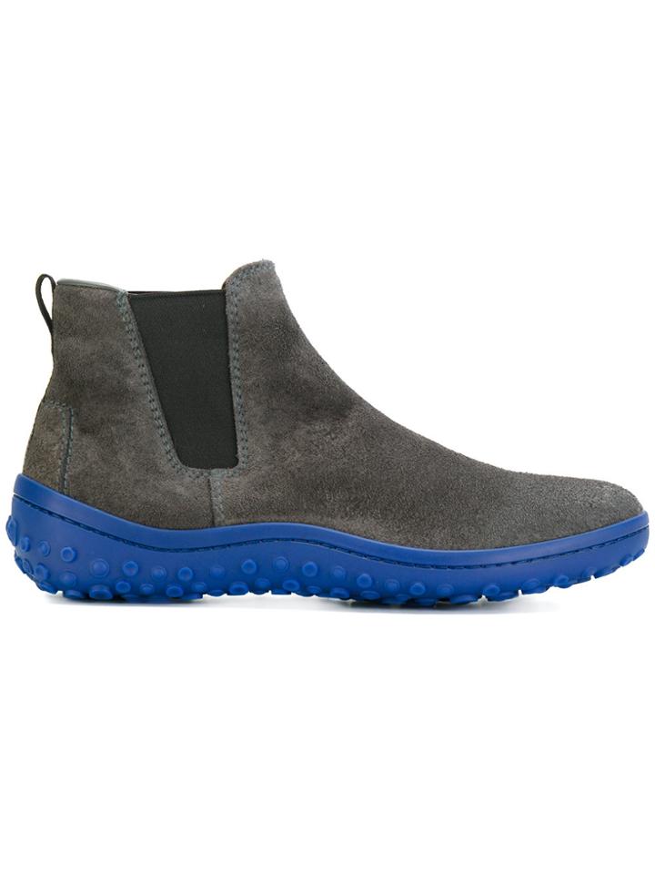 Car Shoe Contrast Sole Ankle Boots - Grey
