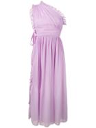 Rochas - One Shoulder Dress - Women - Silk - 38, Pink/purple, Silk