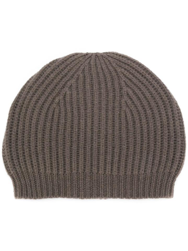 Rick Owens Fitted Knitted Hat - Grey