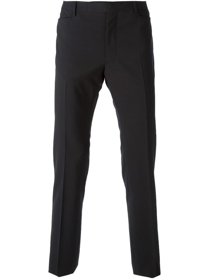 Lanvin Slim Fit Trousers, Men's, Size: 48, Black, Spandex/elastane/viscose/wool